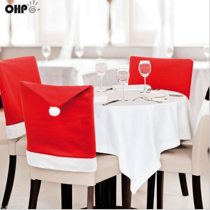 Lot De 6 Housses De Chaise De Noël Père Noël, Housses De Dossier De