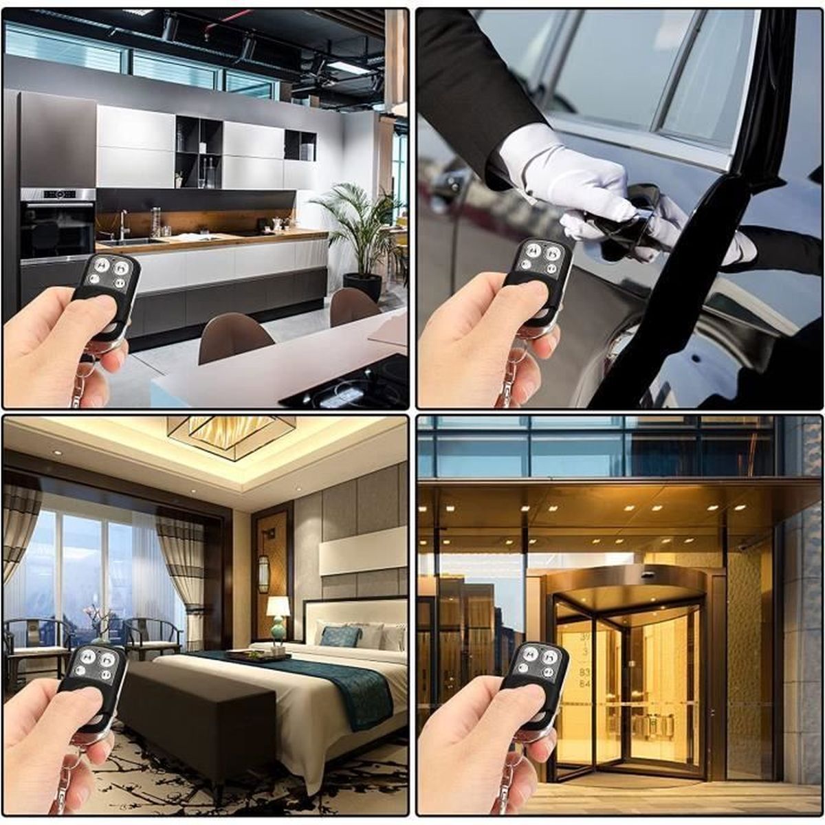 Télécommande Universelle 433 MHz Clone Pour Porte De Garage, Portail Ou Store - Remplace Jusqu’à 4 Télécommandes Originales