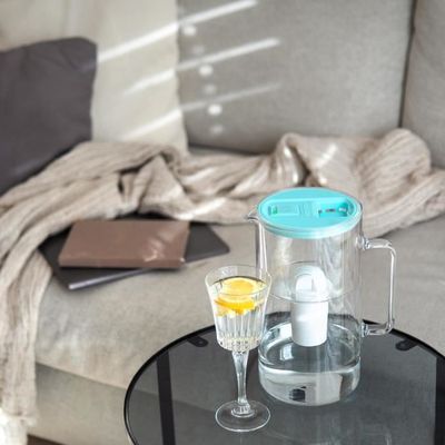 Carafe Filtrante Wessper 2,8 L Bleu Avec Compteur LED – Compatible Brita Maxtra, Réduit Calcaire & Chlore, Filtre Inclus