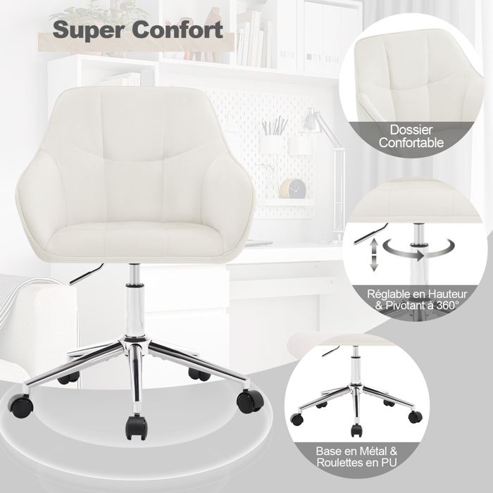 WOLTU Tabouret de Bureau, Tabouret Coiffeuse en Velours, Chaise d WOLTU Tabouret de Bureau, Tabouret Coiffeuse en Velours, Chaise d