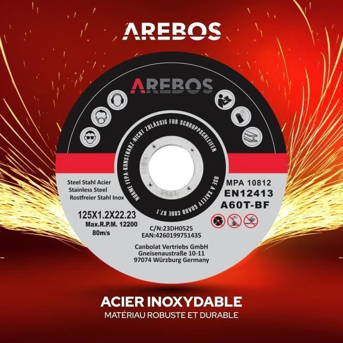 Lot De 25 Disques à Tronçonner 125x0.8x22.2mm Molatool - Pour Métal, Acier, Inox - Meuleuse D'Angle