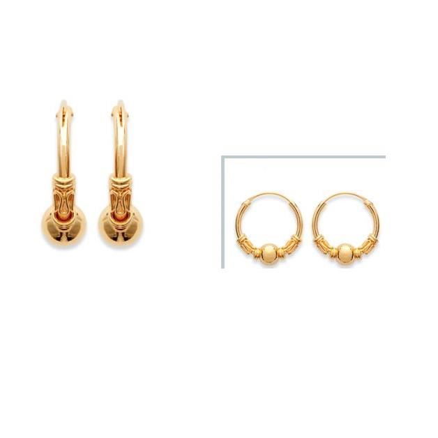 Boucles D'oreilles Créoles Plaqué Or 18 Carats - Diamètre 2 Cm - Bijoux Femme - Neuf Avec étiquettes