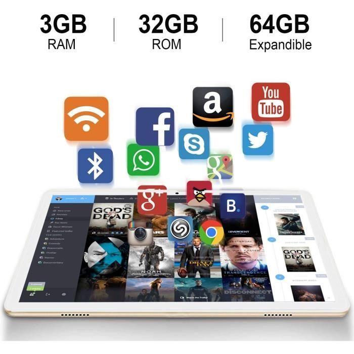 Tablette Tactile 10 Pouces - 4G Doule SIM/WiFi2