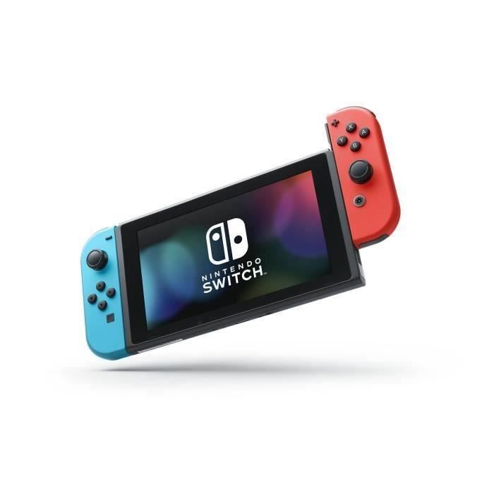 Nintendo Switch Avec 1 Joy-con Rouge Néon + 1 Joy-con Bleu Néon