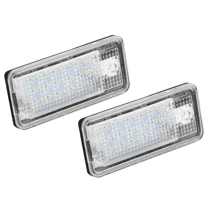 KATUR Lot De 2 Lampes LED Plaque Immatriculation Blanc 6000K 18 LED – Audi A3 A4 A6 Q7
