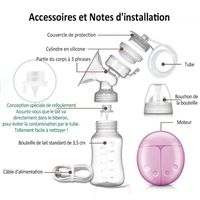 Tire-lait électrique Double Portable - 3 Modes / 9 Niveaux, écran Tactile LED, Silencieux (<48 DB) Et Rechargeable USB (rose) - 4