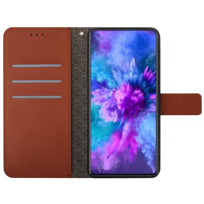 Étui à Rabat Livre Pour Smartphone - Compatible Qi, Compartiment Cartes, Pied Réglable, Cuir Synthétique Noir