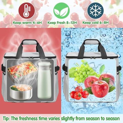 Comroxu Sac Isotherme 40 Litres Pliable Étanche – Grande Glacière Souple Pour Pique-Nique, Plage Et Livraison