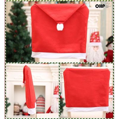 Housses De Chaise Noël - Lot De 6, Velours Rouge Pailleté, 64x50 Cm - Pour Décoration De Table, Fêtes, Ambiance Festive