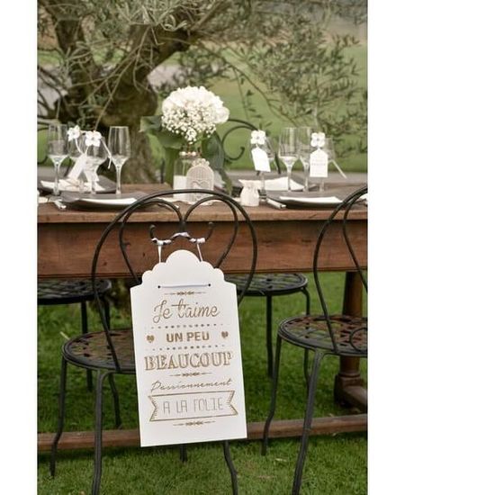 Pancarte Mariage Je T Aime Blanche X1 Ref 5689 Achat Vente Deco De Fete Murale Cdiscount