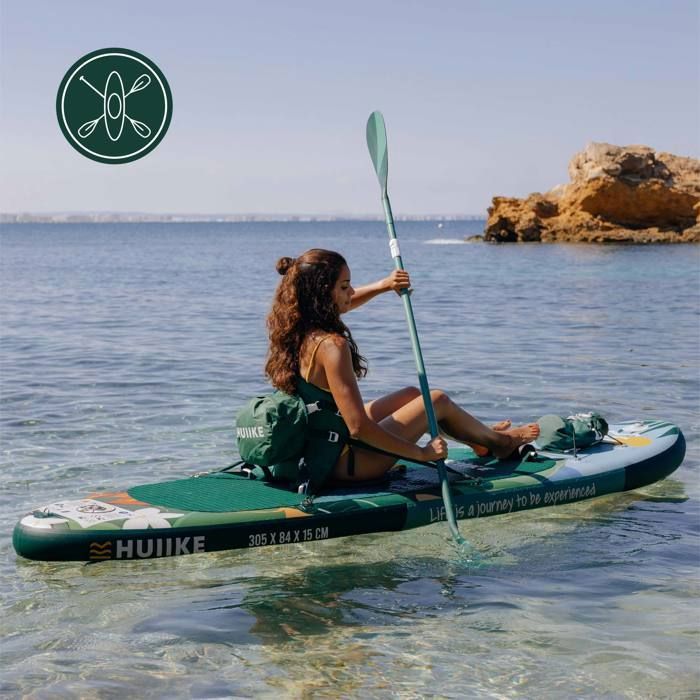 Pagaie Paddle 2 En 1 Aluminium Détachable 4 Pièces - Pagaie SUP Et Kayak Réglable HUIIKE