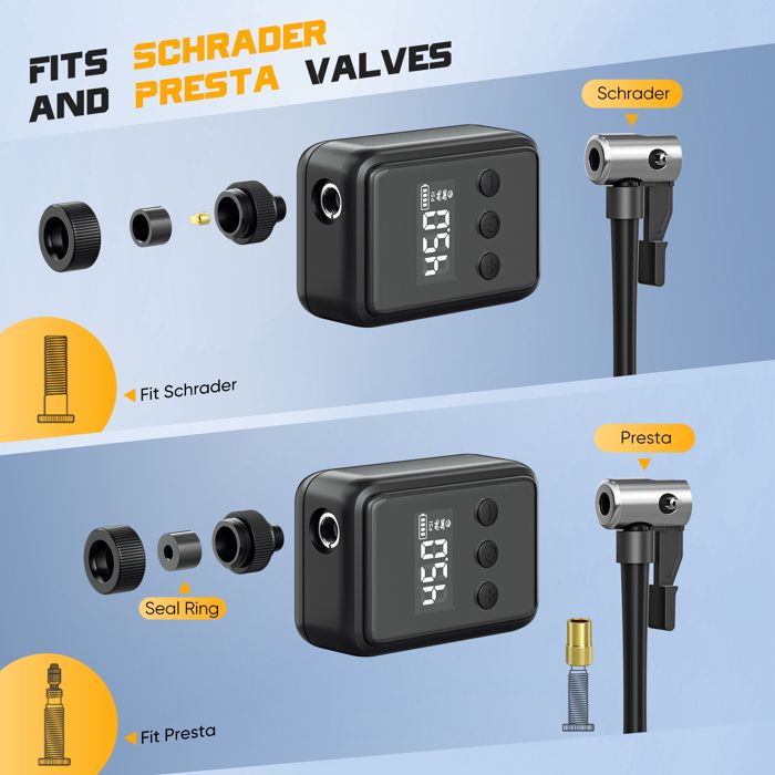 Gonfleur Velo Achetez Mini-pompe à Vélo Pompe à Vélo 130 Psi Haute Pression Avec Pré-valve De Presta Et Mini Pompe Velo