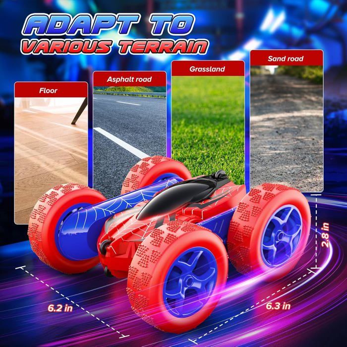 Jouet Camion Cascadeur 360° – Lot De 2 Camions Monster à Inertie, Ressorts Et Pneus Caoutchouc, Idéal Pour Filles Et Garçons 2-5 Ans