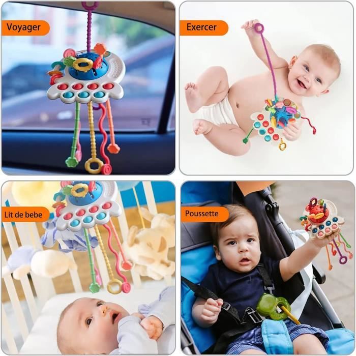 Allhaha Jeux Sensoriel Bébé Jouet - Montessori Eveil Activite Educatif - Jouet  Bebe Cadeau Naissance 6 8 9 12 18 Mois Enfant 1 an Garçon Fille - Motricité  Fine - Bebe Hochet Dentition : : Jeux et Jouets