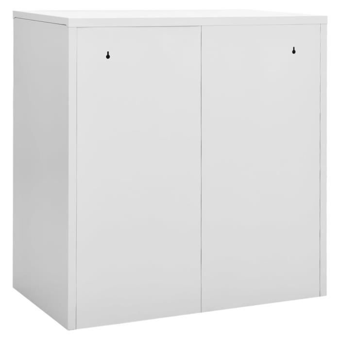 Lot De 2 Armoires Casiers – Gris Clair Et Rouge – 90x45x92,5 Cm – En Acier – Rangement Modulable