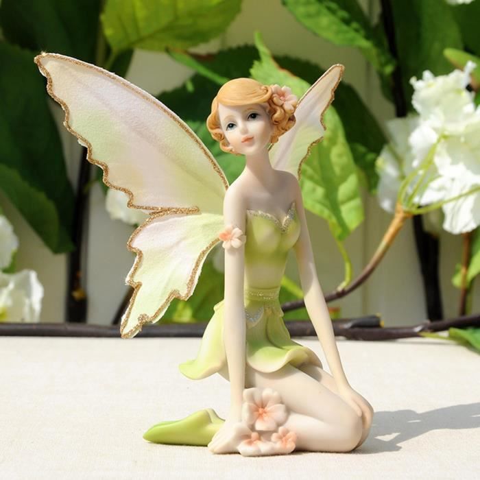 Figurine d'ange en résine, décoration de fille de fleur, belle , Statue  d'ange de de décor à la maison pour le cadeau