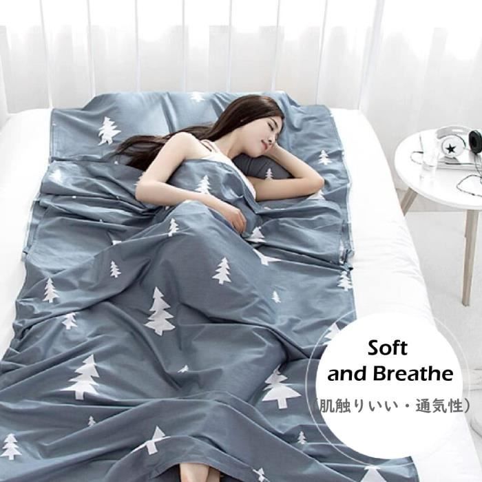 Azarxis Sac de Couchage en Coton ap de Couchage 1 2 Personnes aps