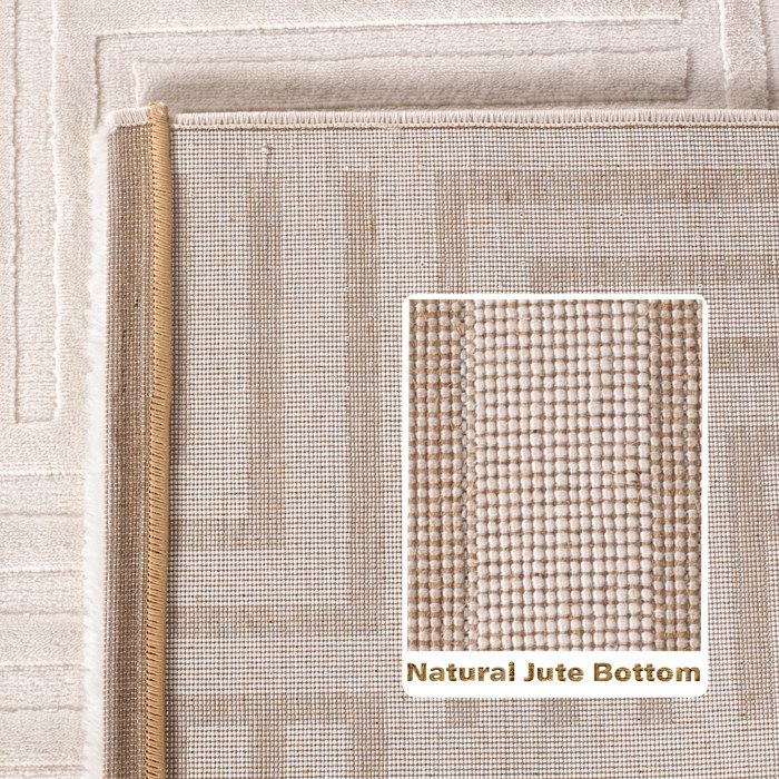 Carpetsale24 Tapis Crème 160x220 cm Lavable, Antidérapant et Doux, tapis uni Salon et Chambre