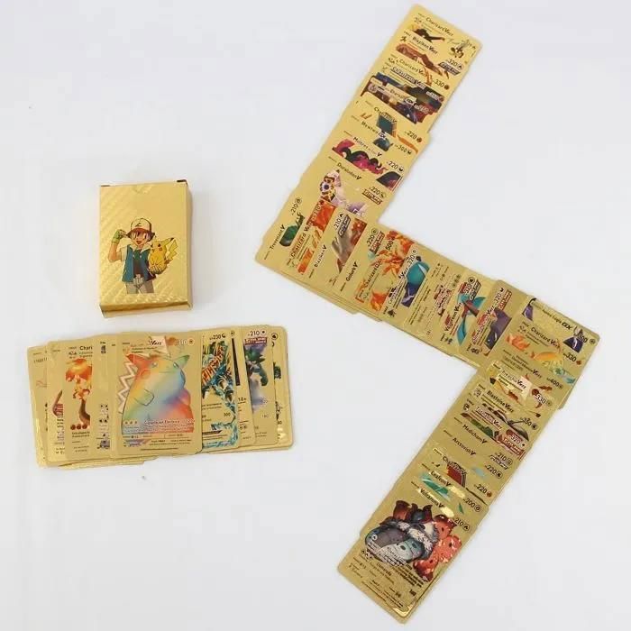 Lot de 55 cartes de football en feuille d'or avec stars du football, édition européenne dorée