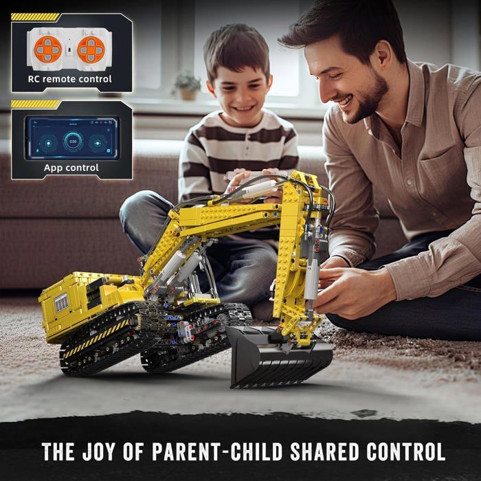 COIL Bulldozer Excavatrice RC 1:16 – 2,4 GHz, 11 Canaux, Métal Et Caoutchouc, Lumières Et Sons, 36x19x15 Cm, Dès 8 Ans