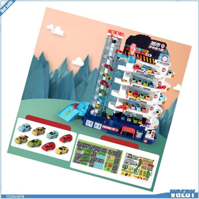 Circuit De Voitures Électriques – 169 Pièces De Piste Flexible – 2 Voitures + 6 Mini Véhicules – Jouet De Construction 3-7 Ans