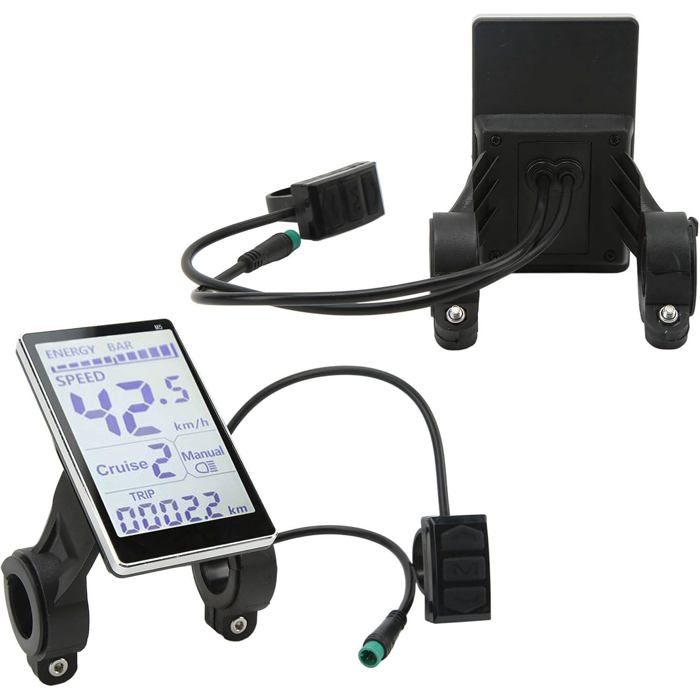 Écran LCD 6 Broches Pour Scooter Électrique – 24V/36V/48V – Port USB, Étanche – Montage Sur Guidon