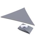 Voile d'ombrage triangulaire - ARTECSIS - Gris - Protection UV imperméable + corde de fixation-0