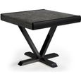 Table extensible - MENZZO - Newick - Effet béton gris - 8 personnes - Carré - Design-0
