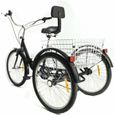 Tricycle 24 pouces pour adultes avec panier vélo 3 roues tricycle pliable-0