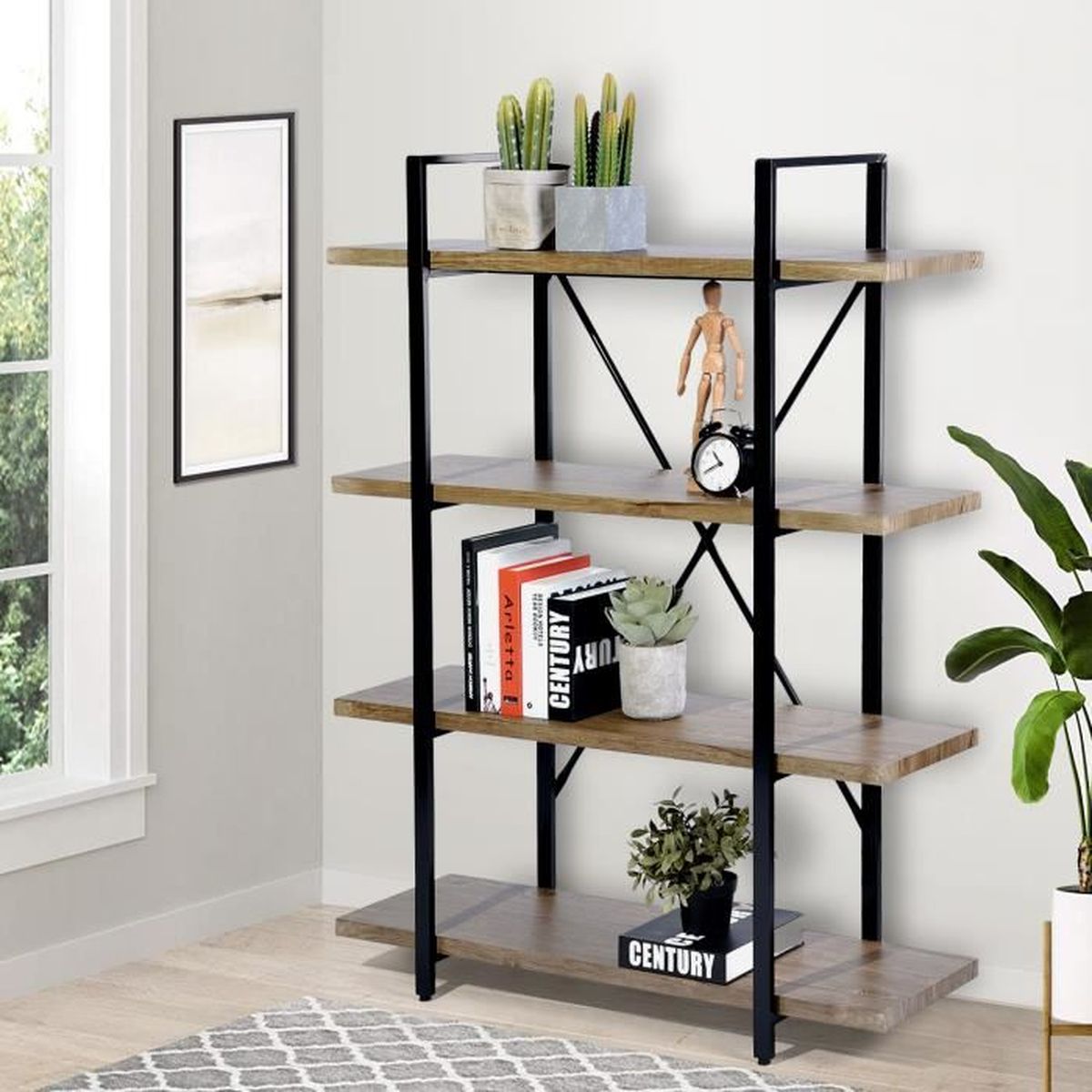 Etagere Bibliotheque Rangement A 4 Niveaux Etagere Murale Etagere A Livres Meuble De Rangement Stable Pour Salon Bureau Achat Vente Meuble Etagere Etagere Bibliotheque Range Soldes Sur Cdiscount Des Le 20 Janvier Cdiscount