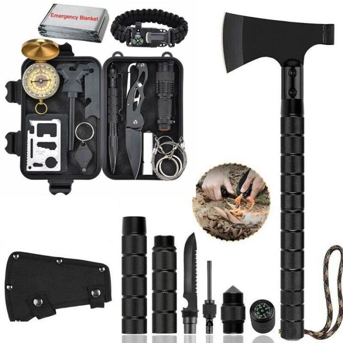 Kit De Survie Militaire Avec Jumelles – Camping, Rando, Outdoor – Neuf