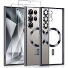 Coque pour Samsung Galaxy S25 Ultra - avec Cercle Magnétique - Noir + 2 Verres Trempés - BOOLING®