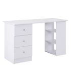HOMCOM Bureau informatique multimédia multi-rangements 3 tiroirs 2 étagères 120L x 49l x 72H cm blanc 35 120x49x72cm Blanc