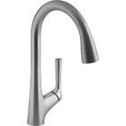 JACOB DELAFON Mitigeur évier Forte E26180-VS sans contact à détection électronique avec douchette extractible, finition Inox brossé