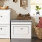 SoBuy Banc à Chaussures Meuble d’Entrée avec Rangement à Abattant et Coussin Rembourré Coffre Chaussures Compact 60x24x51 cm Blanc