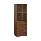 SWEEEK Module dressing avec 5 tiroirs et 2 étagères. noyer. panneaux stratifiés