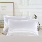 BIGILANTUH Lot de 2 Taies d'Oreiller Standard en Satin de Soie Super Doux 48*74cm- Blanc