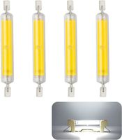 4 ampoules LED R7s, ampoules LED COB haute luminosité 118 mm 20 W 230 V, blanc chaud 3000 K, 1600 lm, angle d'éclairage 360°.-MCJ