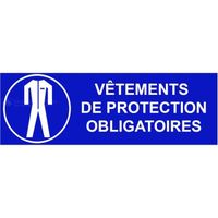 Signalisation de securite Panneau sécurité du travail "vetement protection obligatoire" – L.300 x H.100 mm