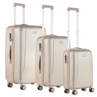 CarryOn Skyhopper Série de valises TSA - Série de 3 trolleys - OKOBAN - Doubles roues - Champagne