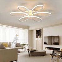 Plafonnier LED Moderne, Dimmable, Lustre de plafond pour Salon Chambre Cuisine, Blanc, D.59 * H.11 cm