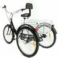 Tricycle 24 pouces pour adultes avec panier vélo 3 roues tricycle pliable