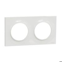 Plaque ODACE Styl blanche 2 postes horizontal/vertical entraxe 71 mm - SCHNEIDER ELECTRIC - S520704