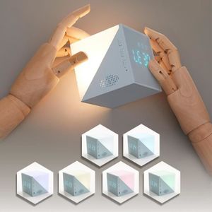 VEILLEUSE BÉBÉ TTemps Cube Réveil Veilleuse Rechargeable ， Lampe 