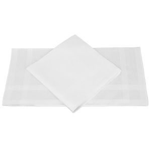 SERVIETTE DE TABLE LINANDELLE - Lot de 2 mouchoirs coton blanc POCHET
