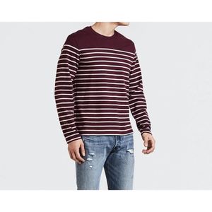 T-shirt homme rouge avec dessin vague en coton bio | Akotzen