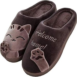 Chaussons animaux drole femme homme hiver maison Pantoufles plus chaudes  Peluche Dessin animé adulte Chaussures coton-39/40 brun - Cdiscount  Chaussures