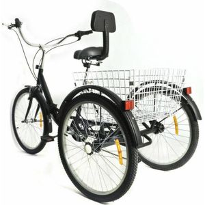 TRICYCLE Tricycle 24 pouces pour adultes avec panier vélo 3