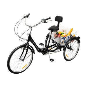 TRICYCLE Tricycle 24 pouces pour adultes avec panier vélo 3