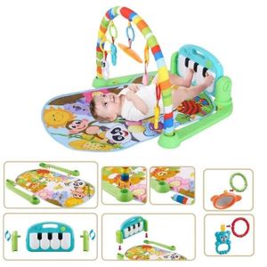 TAPIS ÉVEIL - AIRE BÉBÉ Tapis d'eveil Piano à pédale pour bébé avec Musique Tapis de jeu Fitness Rack Tapis rampant avec jouets suspendus pour fille garçon